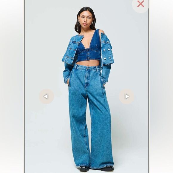 $298 ÉTICA RAVEN PLEATED WIDE LEG - NEW - Picture 1 of 9